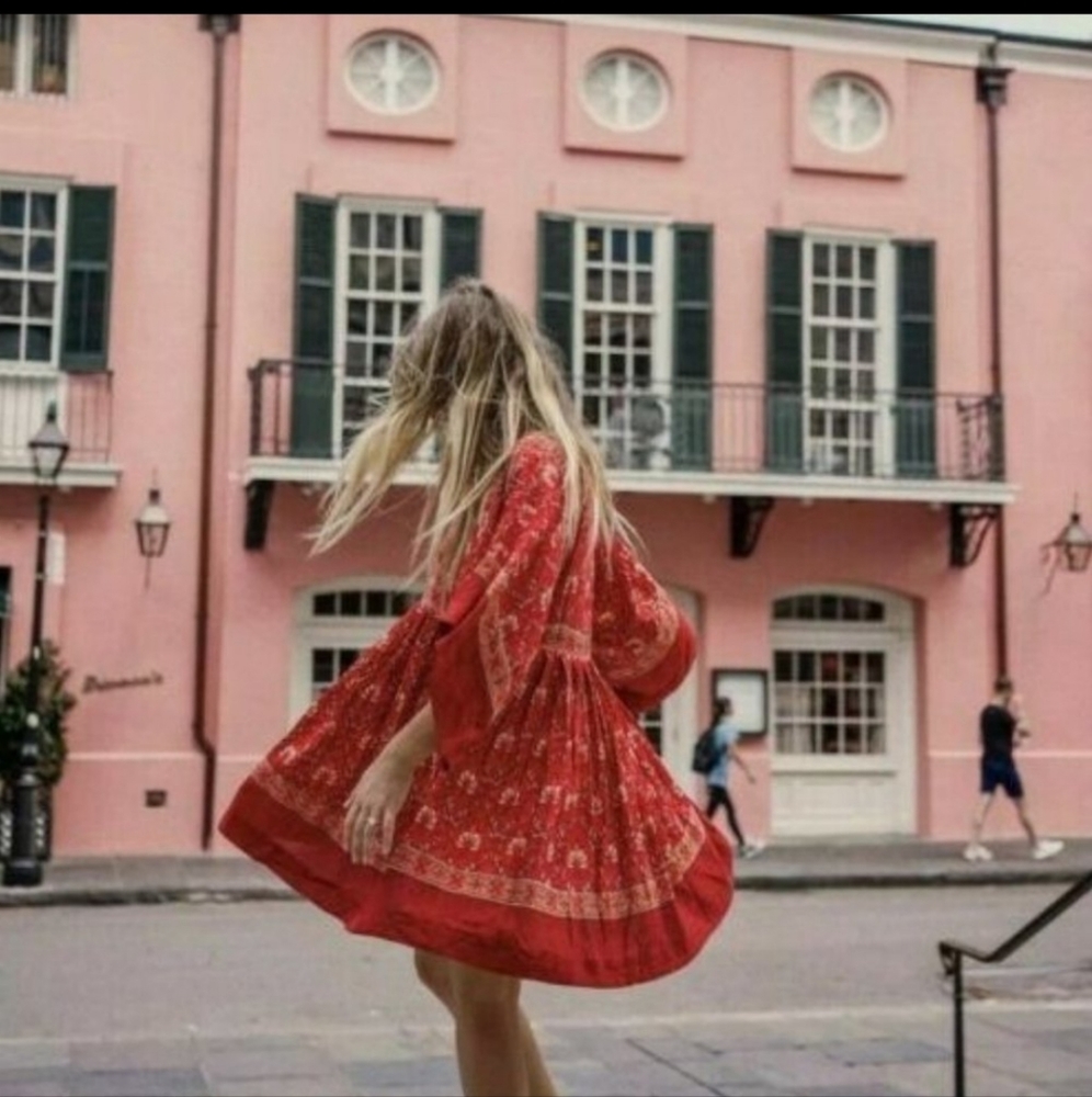 🙂New Boho Vintage Floral Summer Gypsy Tunic Dress - Picture 4 of 4
